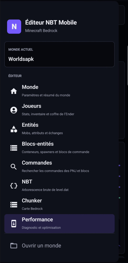 Éditeur Player sur mobile